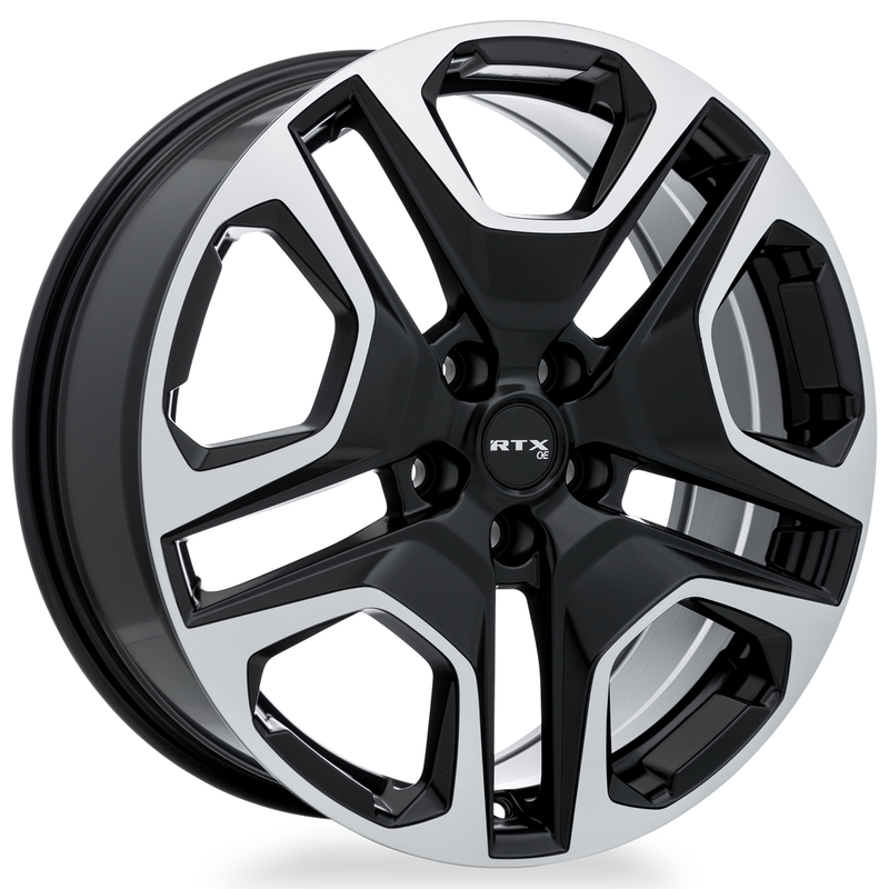 RTX Wheels - Osaka - Black - Satin Black Machined - 18" x 7", 35 Offset, 5x114.3 (Bolt Pattern), 60.1mm HUB