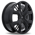 RTX Wheels - PS-01 - Black - Gloss Black - 20" x 8", 45 Offset, 5x108 (Bolt pattern), 63.4mm HUB