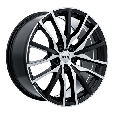 RTX Wheels - Passau - Black - Gloss Black Machined Face - 20" x 9", 30 Offset, 5x112 (Bolt Pattern), 66.6mm HUB