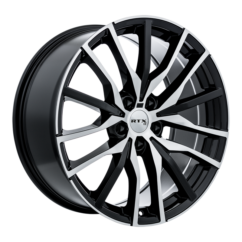 RTX Wheels - Passau - Black - Gloss Black Machined Face - 20" x 9", 30 Offset, 5x112 (Bolt Pattern), 66.6mm HUB