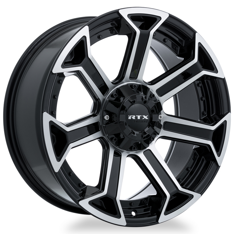 RTX Wheels - Peak - Black - Gloss Black Machined - 20" x 10", -18 Offset, 6x139.7 (Bolt Pattern), 106.1mm HUB