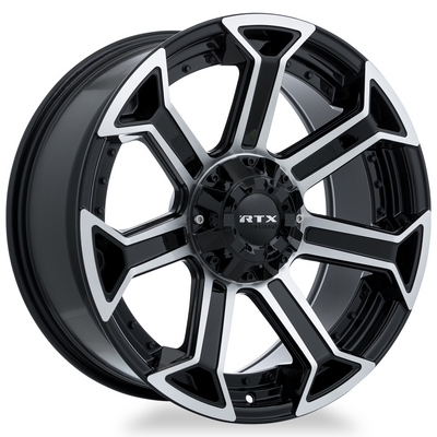 RTX Wheels - Peak - Black - Gloss Black Machined - 20" x 10", -18 Offset, 6x135 (Bolt Pattern), 87.1mm HUB
