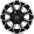 RTX Wheels - Peak - Black - Gloss Black Machined - 20" x 10", -18 Offset, 8x180 (Bolt Pattern), 87.1mm HUB
