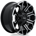 RTX Wheels - Peak - Black - Gloss Black Machined - 18" x 9", 18 Offset, 8x180 (Bolt Pattern), 125mm HUB