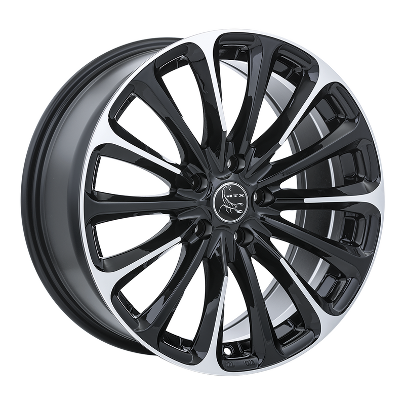 RTX Wheels - Poison - Black - Black Machined - 16" x 7", 42 Offset, 5x114.3 (Bolt Pattern), 73.1mm HUB