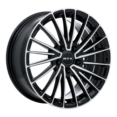 RTX Wheels - Polar - Black - Gloss Black Machined - 17" x 7.5", 40 Offset, 5x114.3 (Bolt pattern), 73.1mm HUB