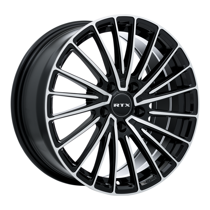 RTX Wheels - Polar - Black - Gloss Black Machined - 17" x 7.5", 40 Offset, 5x114.3 (Bolt pattern), 73.1mm HUB