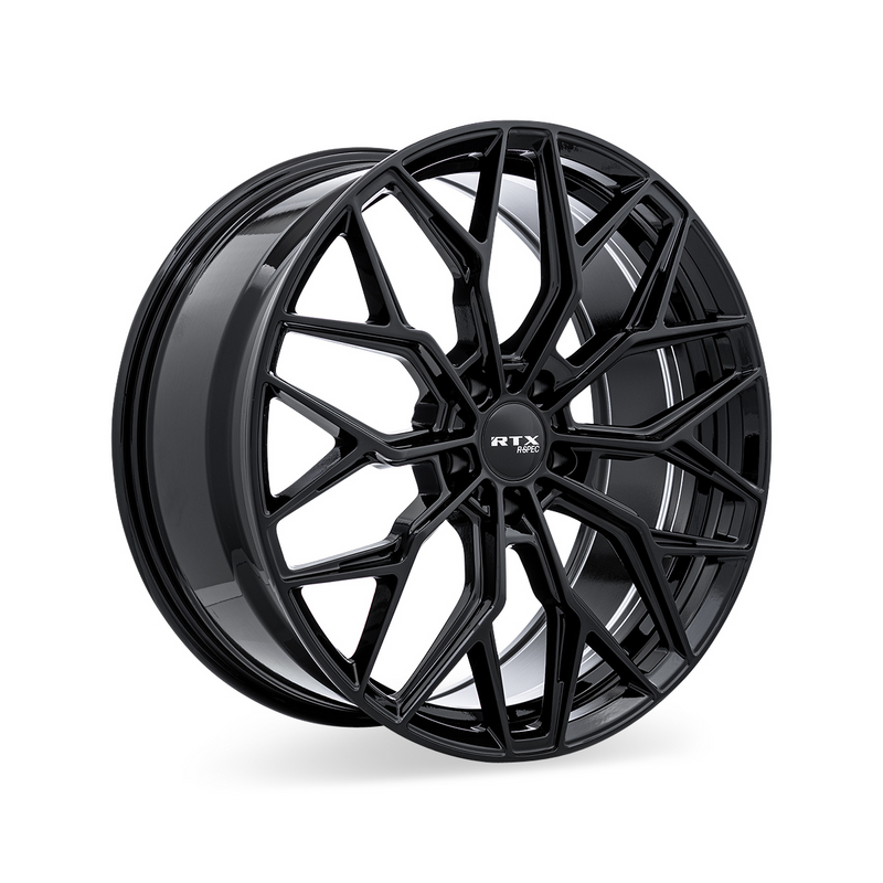 RTX Wheels - RS02 - Black - Gloss Black - 20" x 8.5", 38 Offset, 5x114.3 (Bolt pattern), 73.10mm HUB