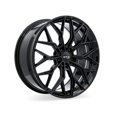 RTX Wheels - RS02 - Black - Gloss Black - 19" x 8.5", 38 Offset, 5x114.3 (Bolt pattern), 73.10mm HUB