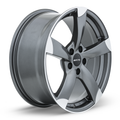 RTX Wheels - RS II - Gunmetal - Satin Gunmetal Machined - 17" x 7.5", 45 Offset, 5x112 (Bolt Pattern), 57.1mm HUB