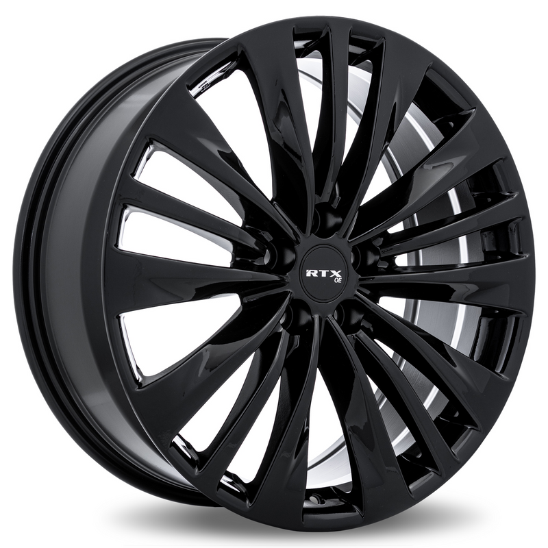 RTX Wheels - TY-02 - Black - Gloss Black - 20" x 8", 35 Offset, 5x114.3 (Bolt pattern), 60.1mm HUB