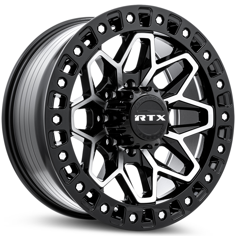 RTX Wheels - Zion - Black - Gloss Black Machined - 20" x 9", 20 Offset, 8x165.1 (Bolt pattern), 125.00mm HUB