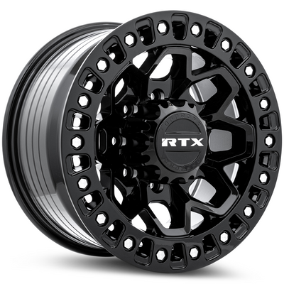 RTX Wheels - Zion - Black - Gloss Black Milled Rivets - 18" x 9", 20 Offset, 8x180 (Bolt pattern), 125.00mm HUB