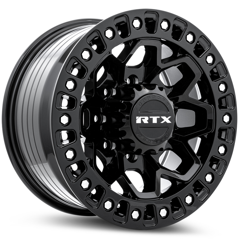 RTX Wheels - Zion - Black - Gloss Black Milled Rivets - 17" x 9", 20 Offset, 8x180 (Bolt pattern), 125.0mm HUB