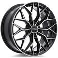 RTX Wheels - RS02 - Black - Gloss Black Machined - 18" x 8", 38 Offset, 5x114.3 (Bolt pattern), 67.1mm HUB