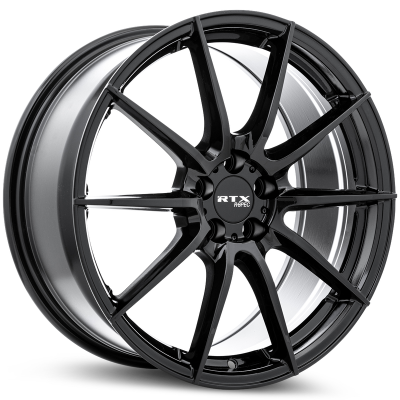 RTX Wheels - RS03 - Black - Gloss Black - 18" x 8", 40 Offset, 5x100 (Bolt pattern), 67.10mm HUB