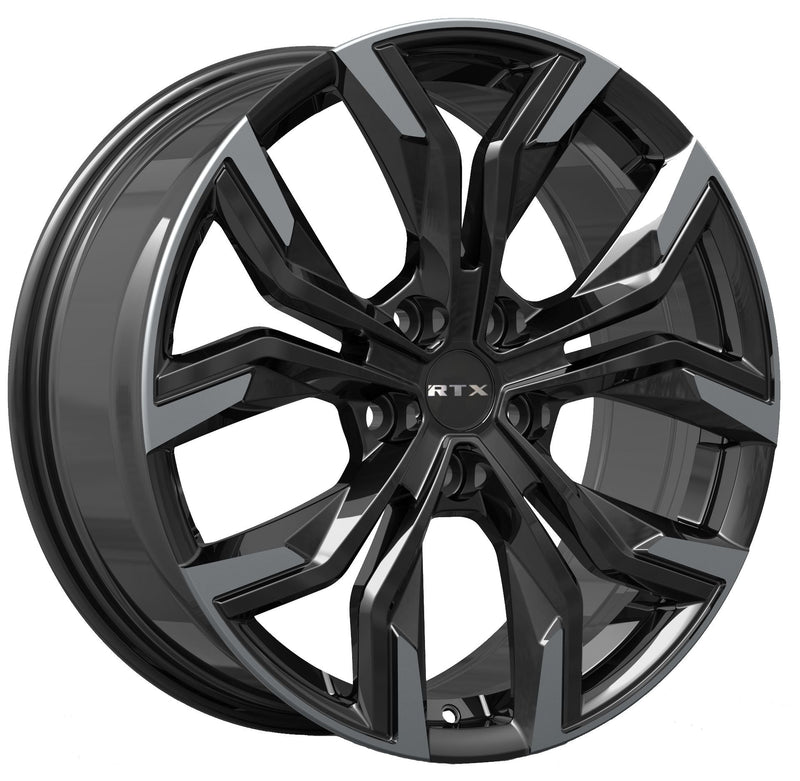 RTX Wheels - Venom - Black - Gloss Black Machined - 18" x 7.5", 35 Offset, 5x114.3 (Bolt pattern), 60.1mm HUB