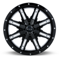 RTX Wheels - Ravine - Black - Black Milled - 18" x 9", 15 Offset, 8x170 (Bolt Pattern), 125mm HUB