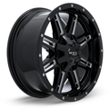 RTX Wheels - Ravine - Black - Black Milled - 18" x 9", 15 Offset, 8x170 (Bolt Pattern), 125mm HUB