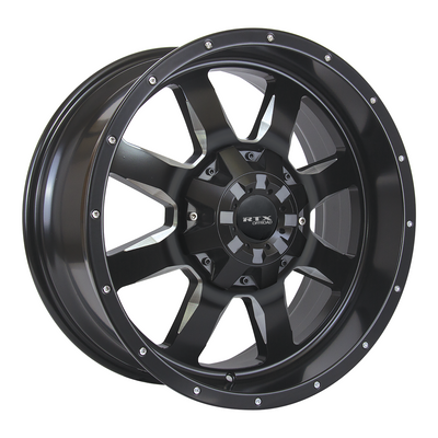 RTX Wheels - Ridgeline - Black - Satin Black Milled - 20" x 9", 0 Offset, 5x135/139.7 (Bolt Pattern), 78.1mm HUB