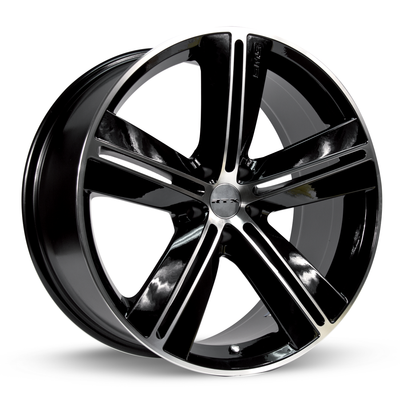 RTX Wheels - SMS - Black - Black Machined - 18" x 7.5", 20 Offset, 5x115 (Bolt Pattern), 71.5mm HUB