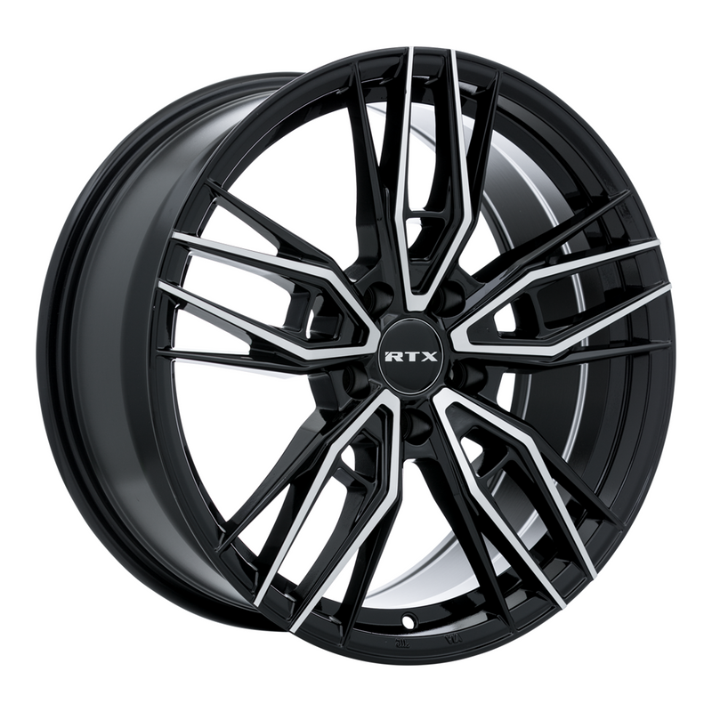 RTX Wheels - Scepter - Black - Gloss Black Machined - 17" x 7.5", 40 Offset, 5x114.3 (Bolt pattern), 73.1mm HUB