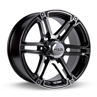RTX Wheels - Slate - Black - Black Machined - 17" x 8", 25 Offset, 6x135 (Bolt Pattern), 87.1mm HUB