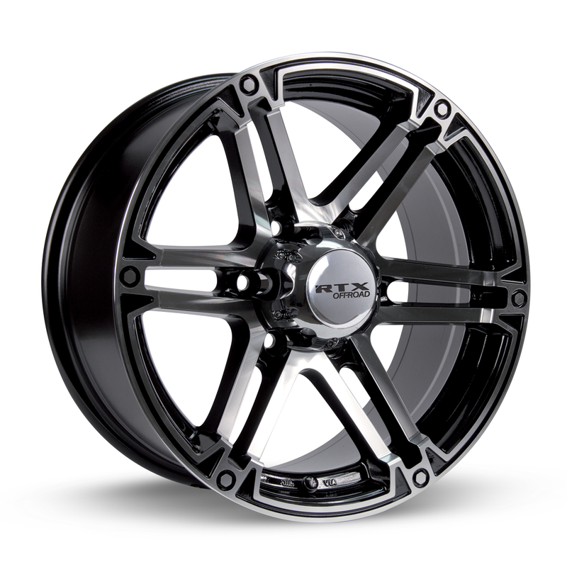 RTX Wheels - Slate - Black - Black Machined - 17" x 8", 25 Offset, 6x135 (Bolt Pattern), 87.1mm HUB