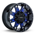 RTX Wheels - Spine - Black - Black with Milled Blue Spokes - 20" x 9", 10 Offset, 6x135/139.7 (Bolt Pattern), 87.1mm HUB