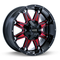 RTX Wheels - Spine - Black - Black with Milled Red Spokes - 18" x 9", 10 Offset, 6x135/139.7 (Bolt Pattern), 87.1mm HUB