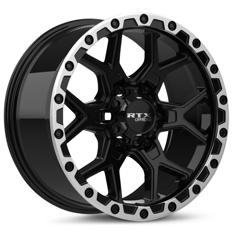 RTX Wheels - Storm - Black - Black Machined - 17" x 8.5", 20 Offset, 6x139.7 (Bolt pattern), 106.1mm HUB