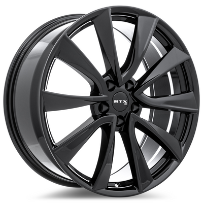 RTX Wheels - TS01 - Black - Gloss Black - 20" x 9.5", 45 Offset, 5x114.3 (Bolt pattern), 64.10mm HUB