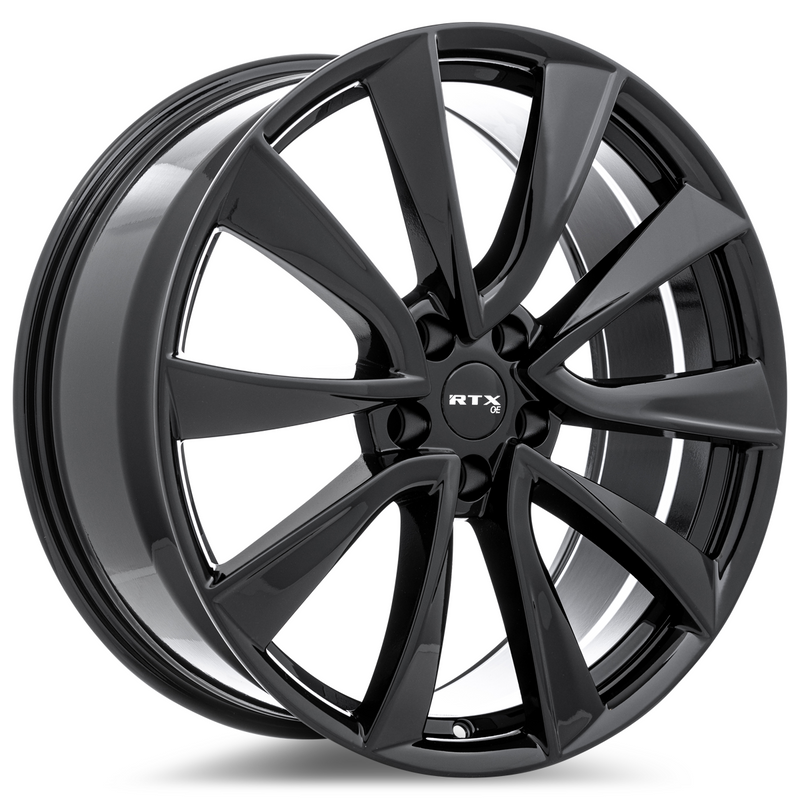 RTX Wheels - TS01 - Black - Gloss Black - 20" x 9.5", 45 Offset, 5x114.3 (Bolt pattern), 64.10mm HUB