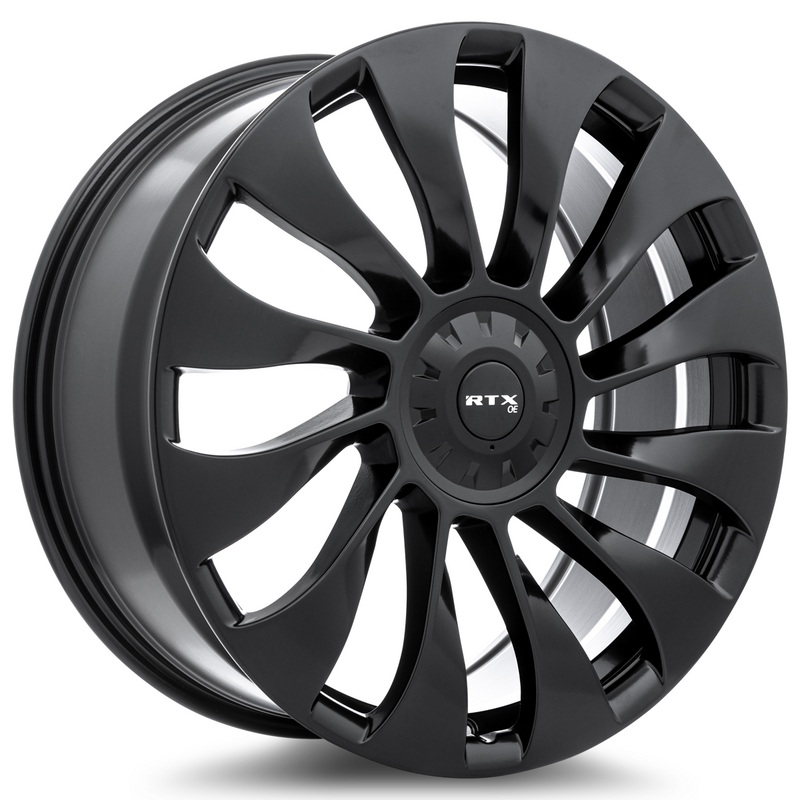 RTX Wheels - TS-02 - Black - Satin Black - 19" x 8.5", 35 Offset, 5x114.3 (Bolt pattern), 64.10mm HUB