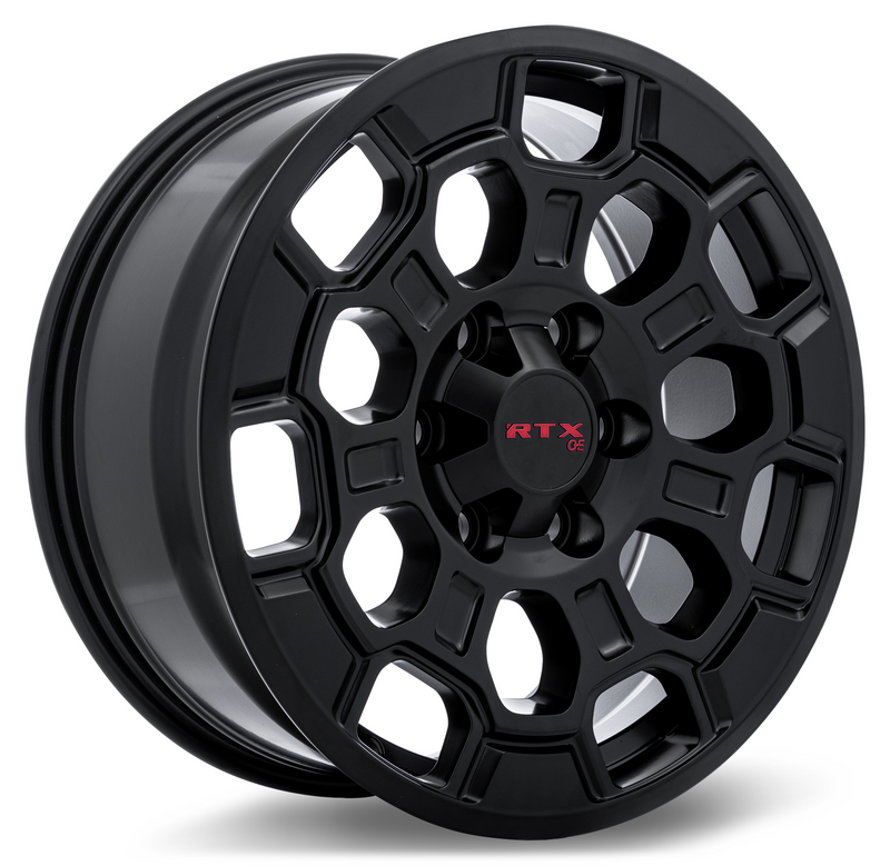 RTX Wheels - TY-03 - Black - Satin Black - 18" x 8", 35 Offset, 6x139.7 (Bolt pattern), 95.10mm HUB