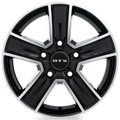 RTX Wheels - Transit - Black - Gloss Black Machined - 16" x 6.5", 60 Offset, 5x130 (Bolt Pattern), 78.1mm HUB