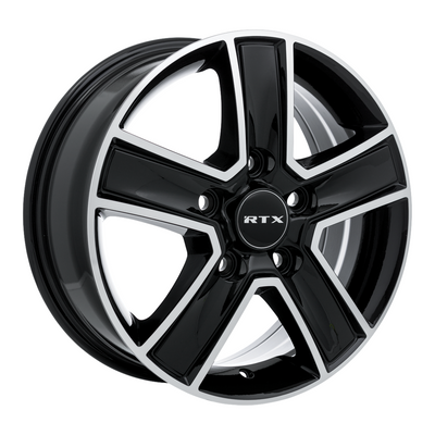 RTX Wheels - Transit - Black - Gloss Black Machined - 16" x 6.5", 60 Offset, 5x130 (Bolt Pattern), 78.1mm HUB