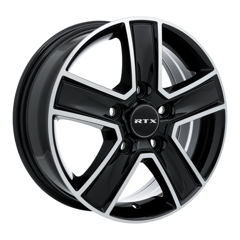 RTX Wheels - Transit - Black - Gloss Black Machined - 16" x 6.5", 60 Offset, 5x130 (Bolt Pattern), 78.1mm HUB