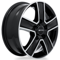 RTX Wheels - Transit - Black - Gloss Black Machined - 16" x 6.5", 60 Offset, 5x130 (Bolt Pattern), 78.1mm HUB