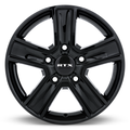RTX Wheels - Transit - Black - Gloss Black - 16" x 6.5", 60 Offset, 5x160 (Bolt Pattern), 65.1mm HUB