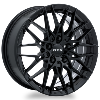 RTX Wheels - V20 - Black - Gloss Black - 19" x 8", 45 Offset, 5x108 (Bolt pattern), 63.4mm HUB
