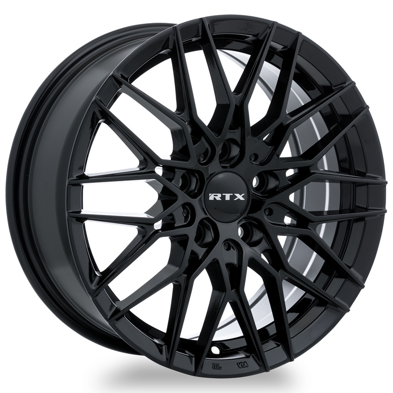 RTX Wheels - V20 - Black - Gloss Black - 17" x 7.5", 42 Offset, 5x114.3 (Bolt Pattern), 73.1mm HUB