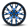 RTX Wheels - Valkyrie - Gloss Black Machined Blue - 18" x 8", 40 Offset, 5x114.3 (Bolt pattern), 73.1mm HUB