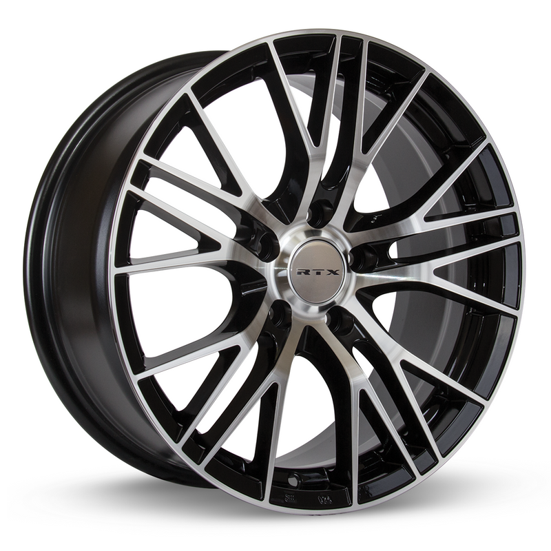 RTX Wheels - Vertex - Black - Black Machined - 17" x 7.5", 32 Offset, 5x110 (Bolt Pattern), 65.1mm HUB