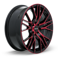 RTX Wheels - Vertex - Black - Black Machined Red - 16" x 7", 40 Offset, 5x114.3 (Bolt Pattern), 73.1mm HUB