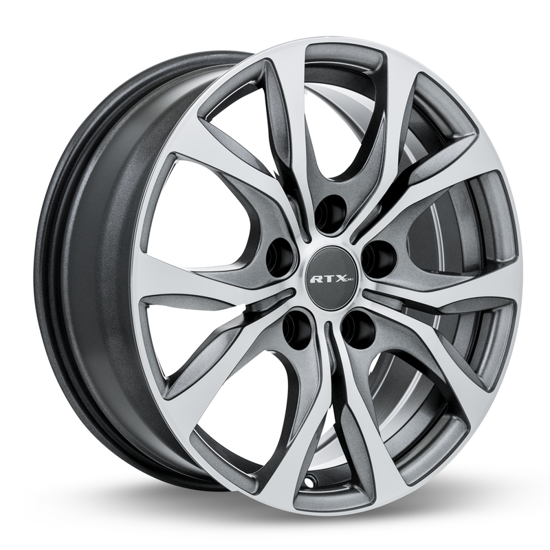 RTX Wheels - Windsor - Gunmetal - Gunmetal Machined - 18" x 7.5", 35 Offset, 5x127 (Bolt Pattern), 71.5mm HUB
