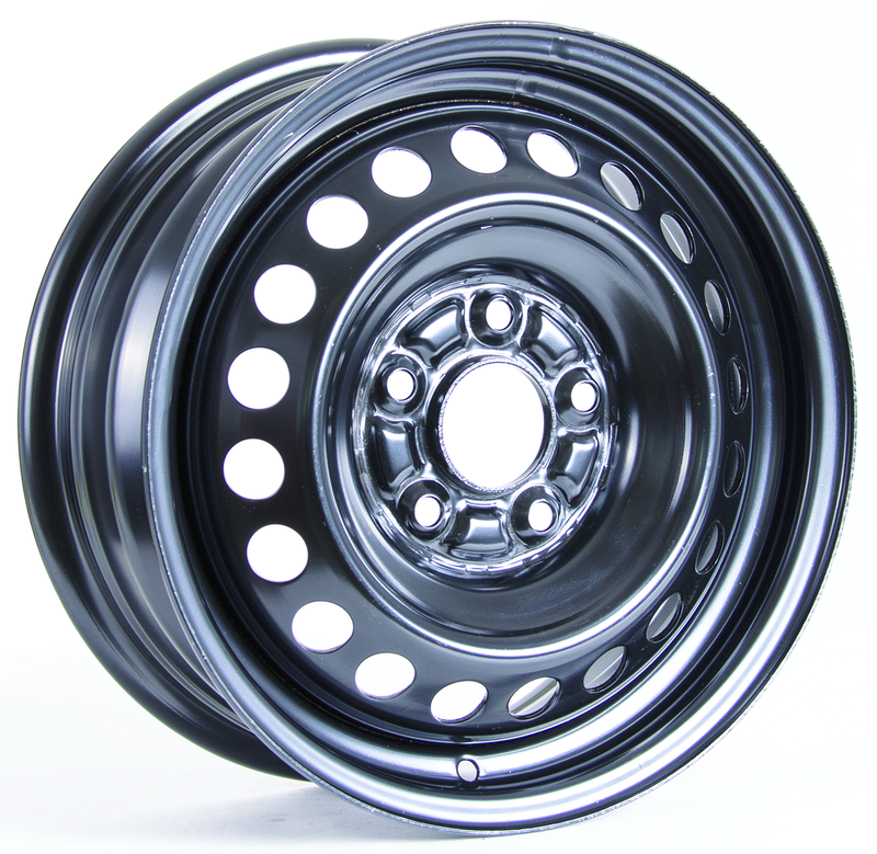 RTX Wheels - Steel Wheel - Black - Black - 15" x 6", 45 Offset, 5x114.3 (Bolt Pattern), 64.1mm HUB