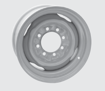 RTX Wheels - Steel Wheel - Grey - Grey - 16" x 7", 6 Offset, 8x165.1 (Bolt Pattern), 124.1mm HUB