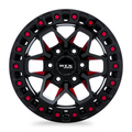 RTX Wheels - Zion - Black - Black Milled Red - 18" x 9", 0 Offset, 6x139.7 (Bolt Pattern), 106.1mm HUB