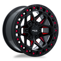 RTX Wheels - Zion - Black - Black Milled Red - 17" x 9", 0 Offset, 6x139.7 (Bolt Pattern), 106.1mm HUB